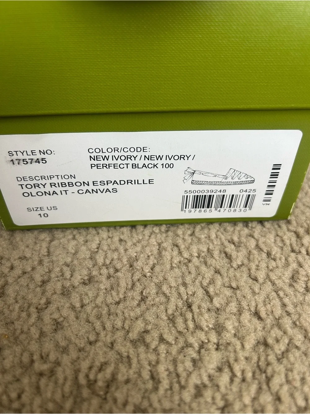 Tory Burch Cream Canvas Logo Espadrilles